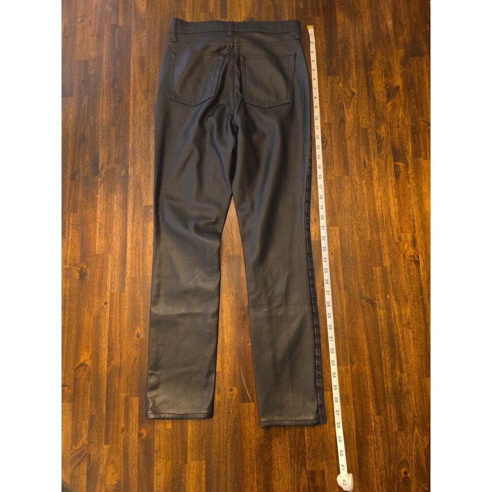 Universal Thread Mixed Media Jeans 0 Denim Front Faux Leather Back Black Pants - Picture 5 of 6